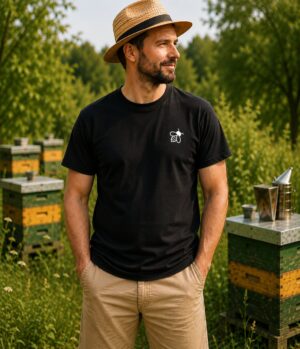 Imker mit Imker-Biene-Shirt