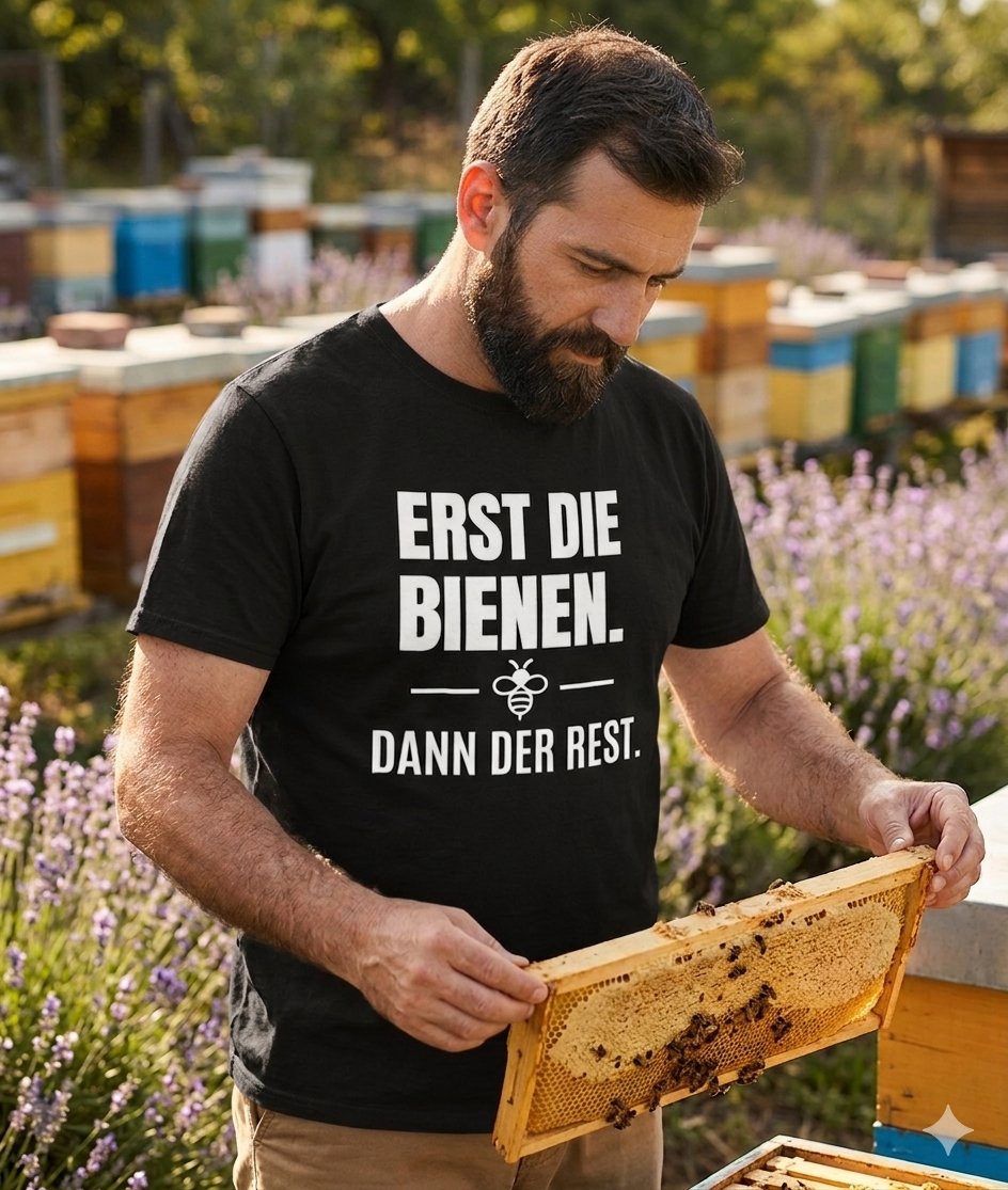 Imker T-Shirt „Erst die Bienen. Dann der Rest.“